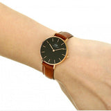  Shop Authentic Daniel Wellington Petite St Mawes Black Dial Brown Leather Strap Watch For Women - DW00100169 - Luxxuri
