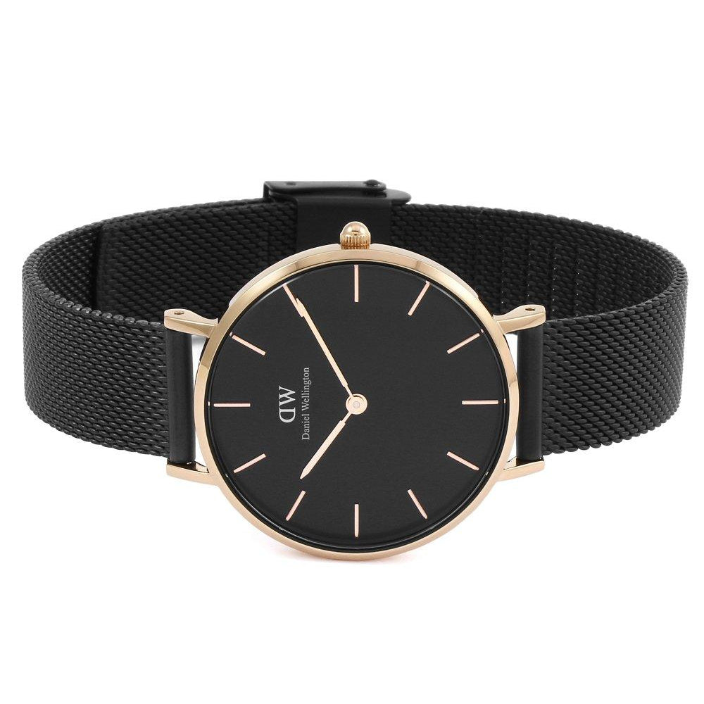  Shop Authentic Daniel Wellington Petite Ashfield Black Dial Black Mesh Bracelet Watch Watch For Women - DW00100201 - Luxxuri