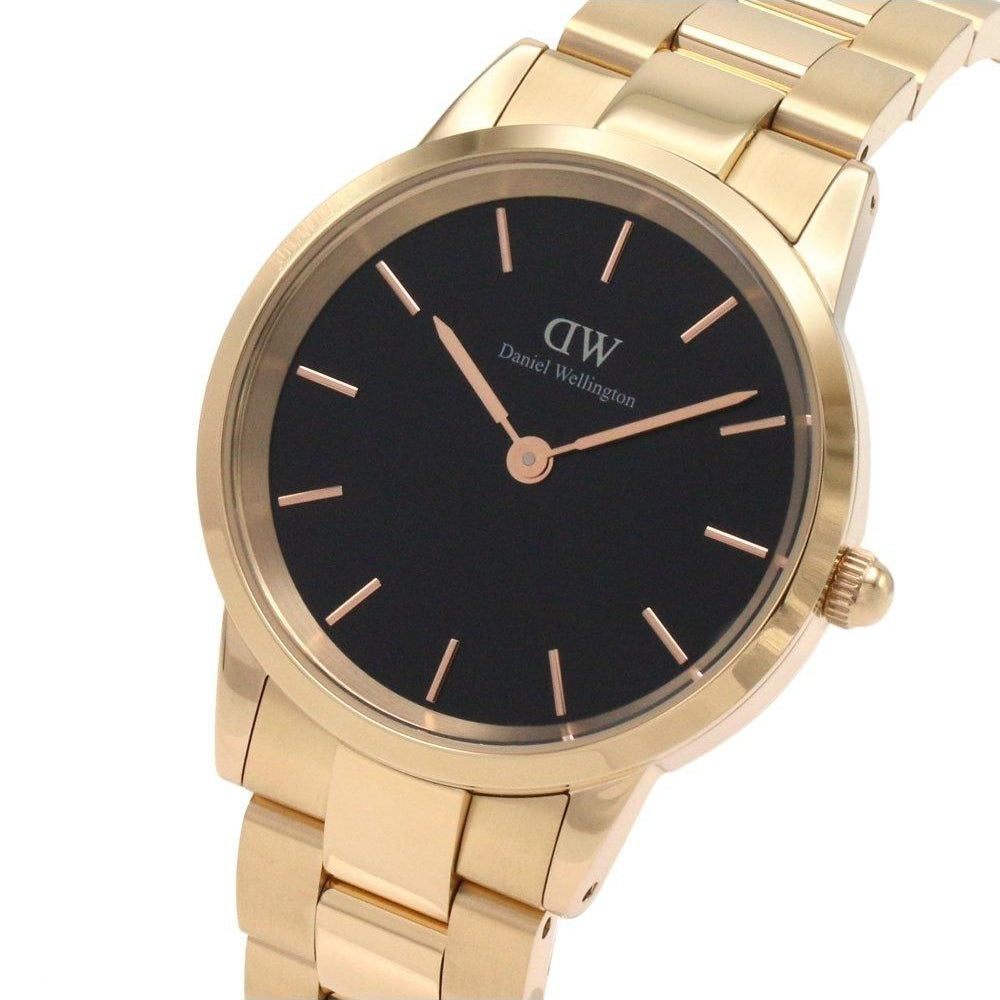  Shop Authentic Daniel Wellington Iconic Link Black Dial Rose Gold Steel Strap Watch for Women - DW00100210 - Luxxuri