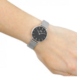  Shop Authentic Daniel Wellington Petite Sterling Black Dial Silver Mesh Bracelet Watch For Women - DW00100218 - Luxxuri