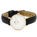 Shop Authentic Daniel Wellington Classic Petite Sheffield White Dial Black Leather Strap Watch For Women - DW00100230 - Luxxuri