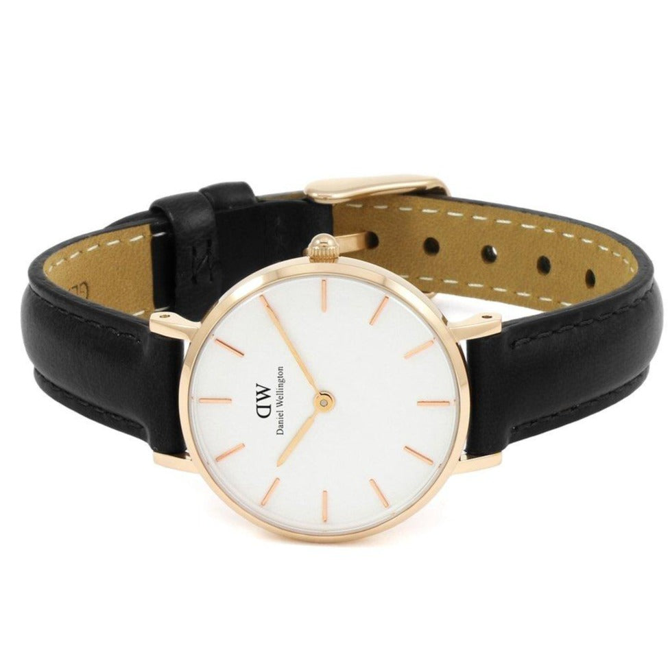  Shop Authentic Daniel Wellington Classic Petite Sheffield White Dial Black Leather Strap Watch For Women - DW00100230 - Luxxuri