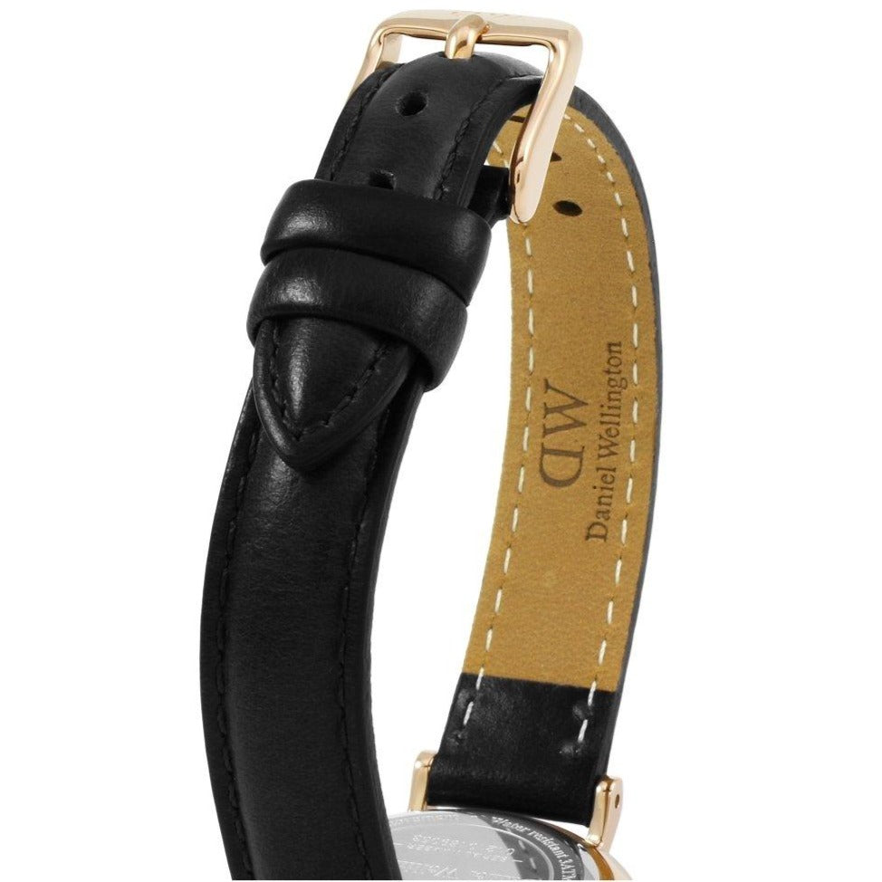  Shop Authentic Daniel Wellington Classic Petite Sheffield White Dial Black Leather Strap Watch For Women - DW00100230 - Luxxuri