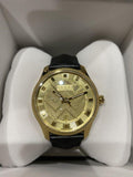  Shop Authentic Gucci Eryx Automatic Chevron Gold Dial Black Leather Strap Watch For Men - YA126340 - Luxxuri