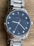  Shop Authentic Gucci G Timeless Black Dial Silver Steel Strap Watch For Women - YA126573A - Luxxuri