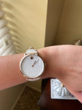  Shop Authentic Movado 70th Anniversary Limited Edition White Dial White Leather Strap Watch For Women - 0607138 - Luxxuri