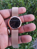 Shop Authentic Calvin Klein Minimal Black Dial Rose Gold Mesh Bracelet Watch for Women - K3M2262Y - Luxxuri