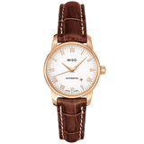  Shop Authentic Mido Baroncelli III Automatic White Dial Brown Leather Strap Watch For Women - M7600.3.26.8 - Luxxuri