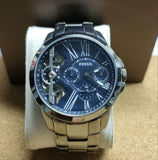  Shop Authentic Fossil Grant Twist Multifunction Blue Dial Grey Steel Strap Watch for Men - ME1146 - Luxxuri
