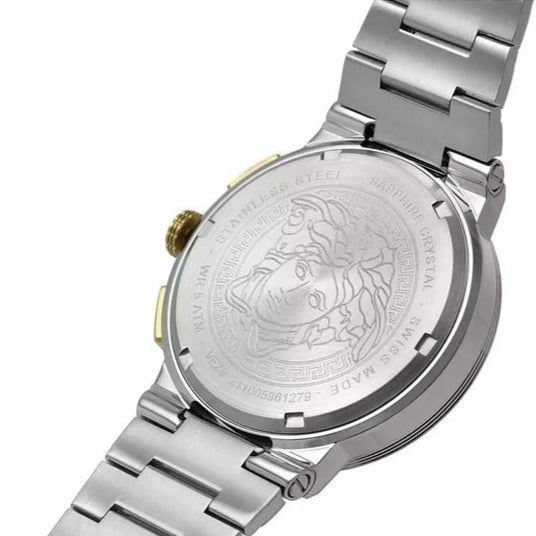  Shop Authentic Versace Greca Quartz Blue Dial Silver Steel Strap Watch For Men - VEZ900221 - Luxxuri