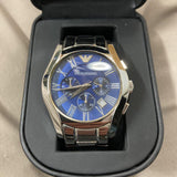  Shop Authentic Emporio Armani Classic Blue Dial Silver Steel Strap Watch For Men - AR1635 - Luxxuri