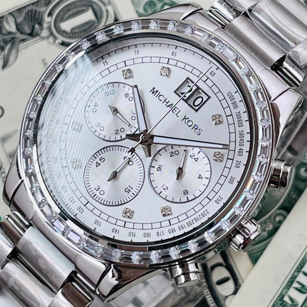  Shop Authentic Michael Kors Brinkley Diamonds Silver Dial Silver Steel Strap Watch for Women - MK6186 - Luxxuri