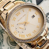  Shop Authentic Michael Kors Whitley Analog Diamonds Gold Dial Gold Steel Strap Watch For Women - MK6227 - Luxxuri