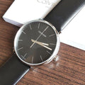  Shop Authentic Calvin Klein High Noon Quartz Black Dial Black Leather Strap Watch for Men - K8M211C1 - Luxxuri