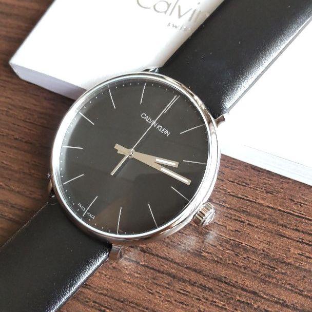  Shop Authentic Calvin Klein High Noon Quartz Black Dial Black Leather Strap Watch for Men - K8M211C1 - Luxxuri