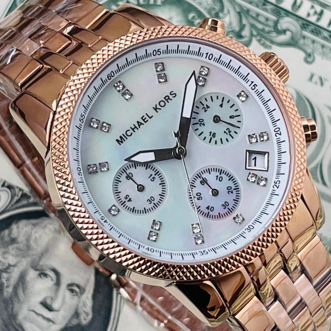  Shop Authentic Michael Kors Damen White Dial Rose Gold Steel Strap Watch for Women - MK5026 - Luxxuri