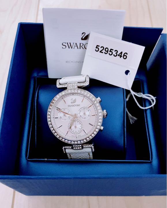  Shop Authentic Swarovski Era Journey Silver Dial White Leather Strap Watch for Women - 5295346 - Luxxuri