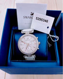  Shop Authentic Swarovski Era Journey Silver Dial White Leather Strap Watch for Women - 5295346 - Luxxuri