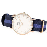  Shop Authentic Daniel Wellington Classic Swansea White Dial Two Tone Nylon Strap Watch For Women - 0504DW - Luxxuri