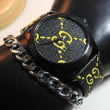  Shop Authentic Gucci G Timeless Ghost Black Dial Black Leather Strap Watch For Men - YA1264019 - Luxxuri