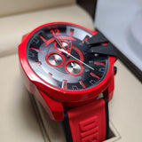  Shop Authentic Diesel Mega Chief Chronograph Black Dial Red Rubber Strap Watch For Men - DZ4526 - Luxxuri