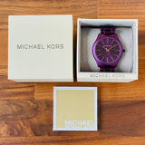  Shop Authentic Michael Kors Slim Runway Quartz Purple Dial Purple Steel Strap Watch For Women - MK4507 - Luxxuri
