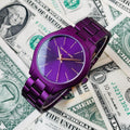 Michael Kors Slim Runway Quartz Purple Dial Purple Steel Strap Watch For Women - MK4507