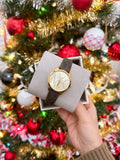  Shop Authentic Michael Kors Jaycie Three Hand Gold Dial Brown Leather Strap Watch for Women - MK2862 - Luxxuri