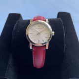  Shop Authentic Burberry The City Gold Dial Red Leather Strap Watch for Women - BU9140 - Luxxuri