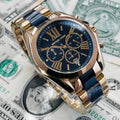  Shop Authentic Michael Kors Bradshaw Navy Blue Dial Two Tone Steel Strap Watch for Women - MK6268 - Luxxuri