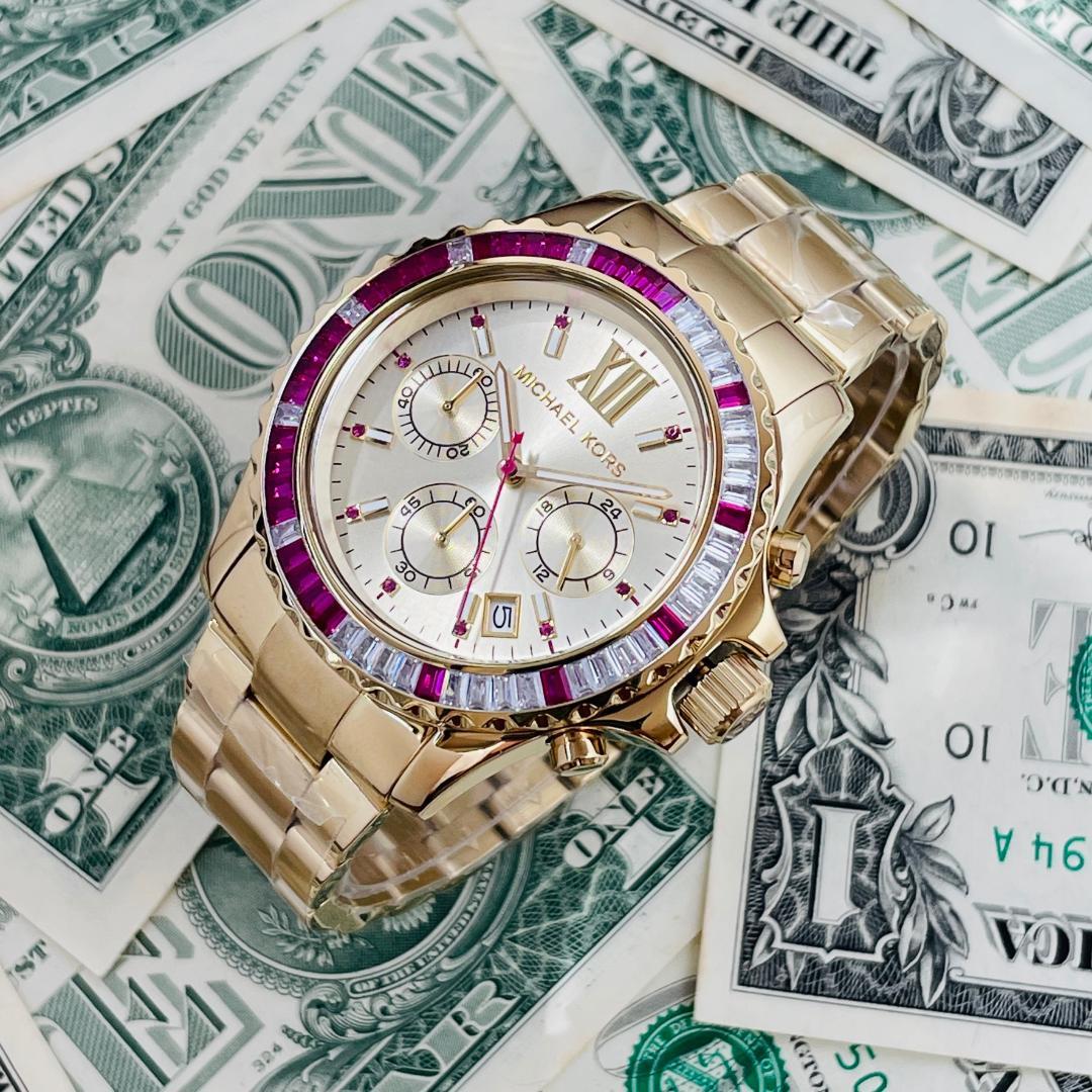  Shop Authentic Michael Kors Everest Chronograph Gold Dial Gold Steel Strap Watch for Women - MK5871 - Luxxuri