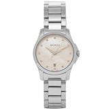  Shop Authentic Gucci G Timeless Diamonds Mother of Pearl Dial Silver Steel Strap Watch For Women - YA126542 - Luxxuri