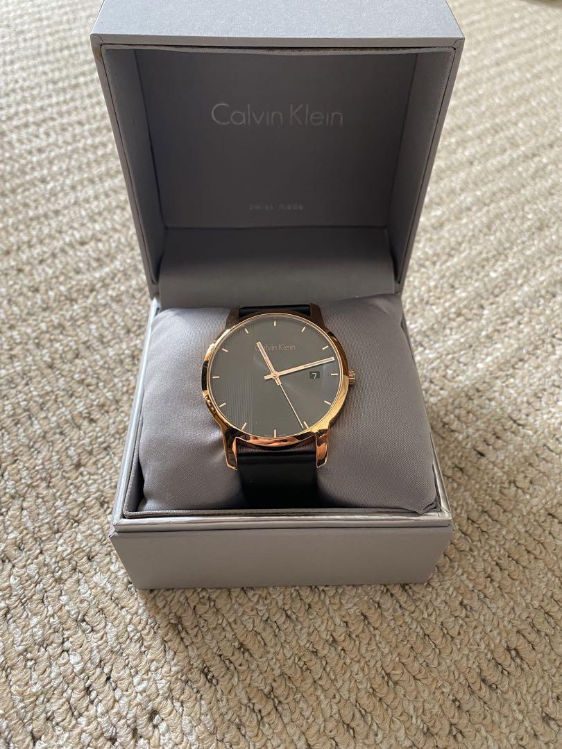 Shop Authentic Calvin Klein City Quartz Grey Dial Black Leather Strap Watch for Men - K2G2G6C3 - Luxxuri