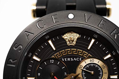 Shop Authentic Versace V-Race Analog Quartz Black Dial Two Tone Steel Strap Watch For Men - VEBV00619 - Luxxuri