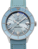  Shop Authentic Breitling Superocean Heritage '57 Pastel Paradise Blue Dial Blue Leather Strap Watch for Women - A10340161C1X1 - Luxxuri