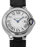  Shop Authentic Cartier Ballon Bleu Silver Dial Black Leather Strap Watch for Women - W69018Z4 - Luxxuri