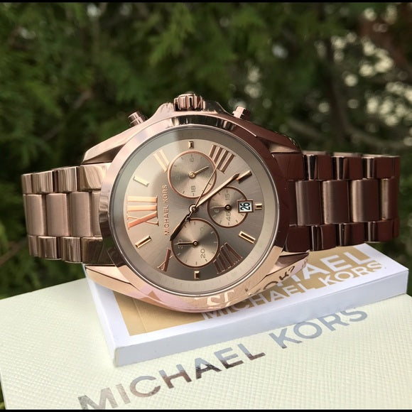 Shop Authentic Michael Kors Bradshaw Chronograph Brown Dial Brown Steel Strap Watch For Women - MK6247 - Luxxuri