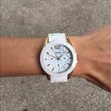  Shop Authentic Fossil Ceramic Multifunction White Dial White Steel Strap Watch for Women - CE1006 - Luxxuri