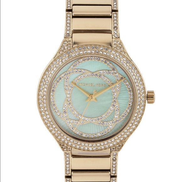 Shop Authentic Michael Kors Kerry Mother of Pearl Dial Gold Steel Strap Watch for Women - MK3481 - Luxxuri