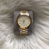  Shop Authentic Michael Kors Runway Slim Silver Dial Two Tone Stainless Steel Strap Watch for Women - MK3198 - Luxxuri