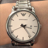  Shop Authentic Emporio Armani Classic Luigi Quartz Silver Dial Silver Steel Strap Watch For Men - AR1854 - Luxxuri