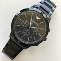  Shop Authentic Emporio Armani Dress Chronograph Quartz Black Dial Black Stainless Steel Strap Watch For Men - AR2485 - Luxxuri