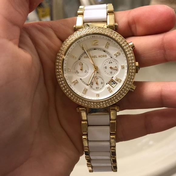  Shop Authentic Michael Kors Parker White Dial Two Tone Steel Strap Watch for Women - MK6119 - Luxxuri