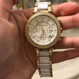  Shop Authentic Michael Kors Parker White Dial Two Tone Steel Strap Watch for Women - MK6119 - Luxxuri