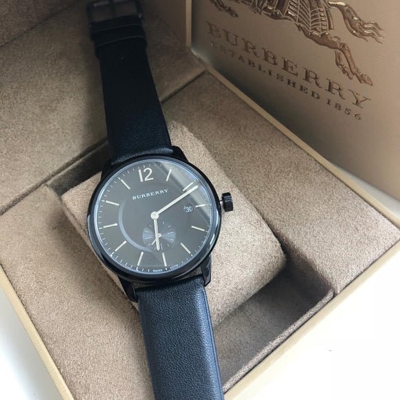  Shop Authentic Burberry The Classic Black Dial Black Leather Strap Watch for Men - BU10003 - Luxxuri