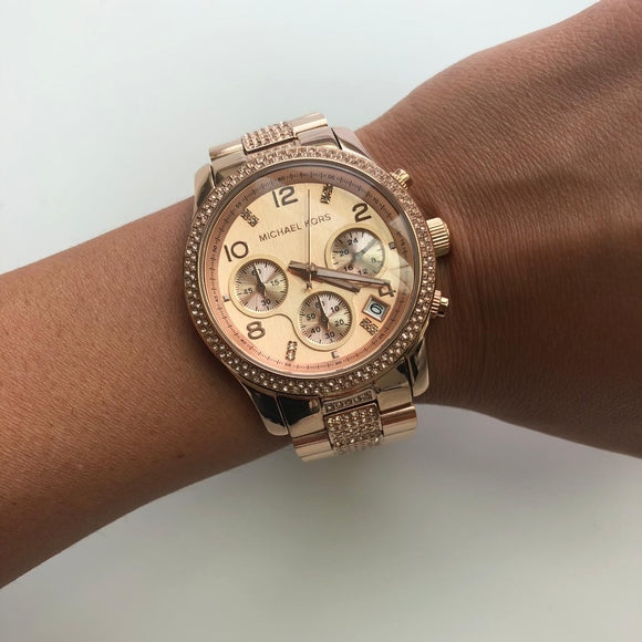  Shop Authentic Michael Kors Runway Gold Dial Gold Steel Strap Watch for Women - MK5827 - Luxxuri