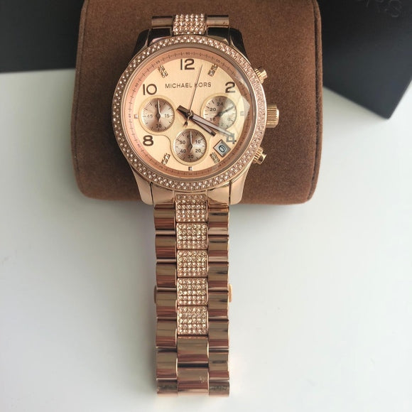  Shop Authentic Michael Kors Runway Gold Dial Gold Steel Strap Watch for Women - MK5827 - Luxxuri