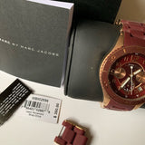  Shop Authentic Marc Jacobs Rock Chronograph Red Dial Red Silicone Strap Watch for Women - MBM2596 - Luxxuri