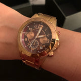  Shop Authentic Marc Jacobs Rock Chronograph Mother of Pearl Red Dial Rose Gold Steel Strap Unisex Watch - MBM3251 - Luxxuri