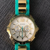  Shop Authentic Guess Intrepid 2 Silver Dial Two Tone Rubber Strap Watch For Women - W0325L4 - Luxxuri